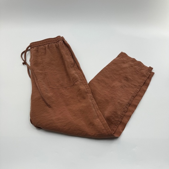 Zara Pants - Zara Women’s Rust Drawstring Pants Loose Fit Faux Pocket Detail Size XS